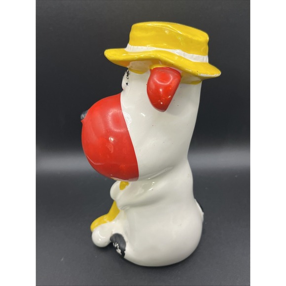 Droopy Dog Playing Golf Piggy Coin Bank 7" Japan Red Yellow Hat‎ Golf Ceramic - Picture 4 of 8